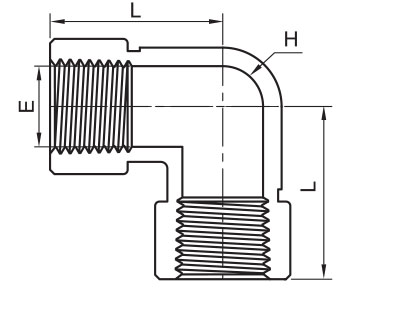 Female NPT Elbow Dimensions