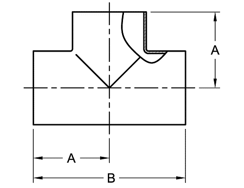 Butt-Weld Short Tee Dimensions