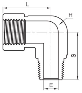 Instrumentation NPT Elbow Dimensions